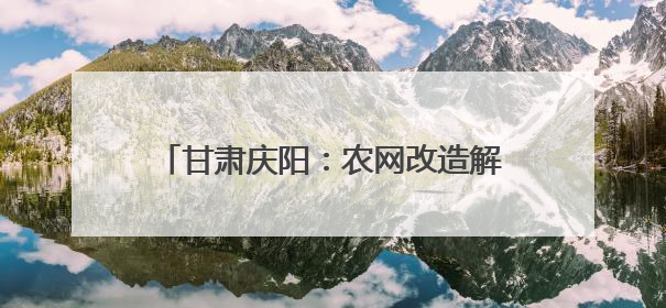 甘肃庆阳：农网改造解民忧 配变投运促振兴